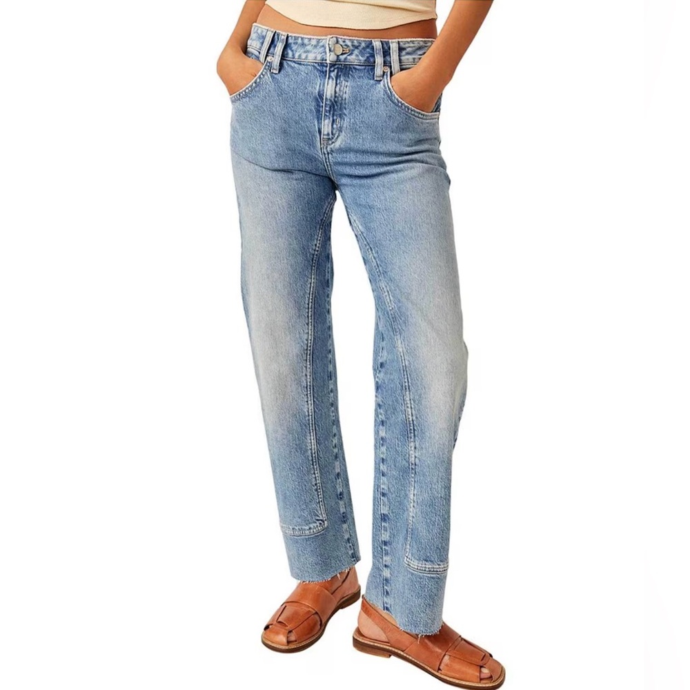 NWOT Free People Risk Taker High Rise Straight Leg Jeans Size 31